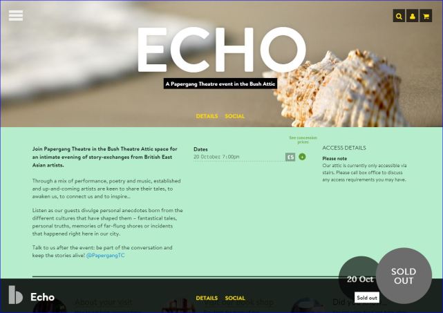 Papergang Echo event at Bush Theatre 20Oct15 screenshot